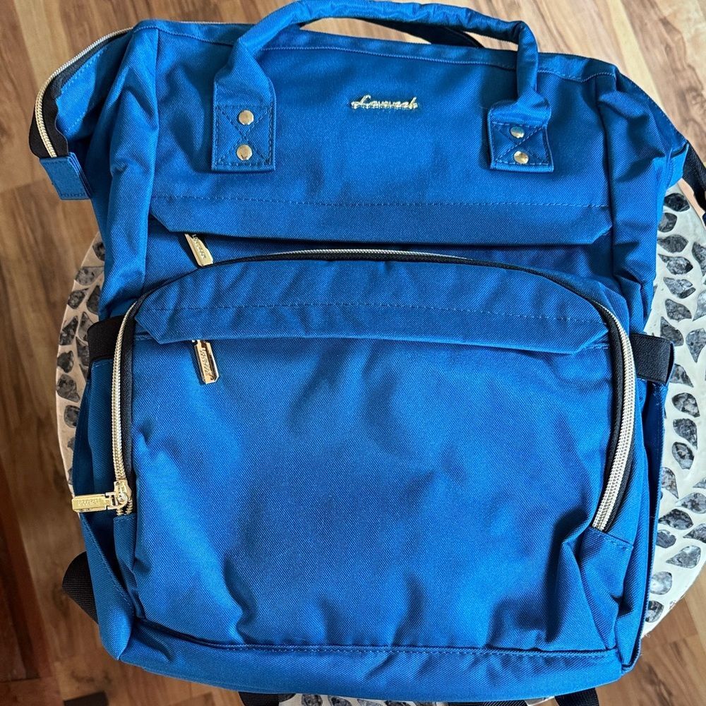 Lovevook Savannah Royal Blue Tote Style Backpack with Gold Accents